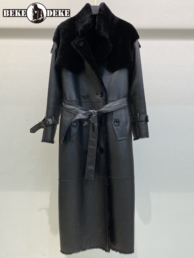 Xl Women'S Fashion - Luxury Women Long Real Leather Coat