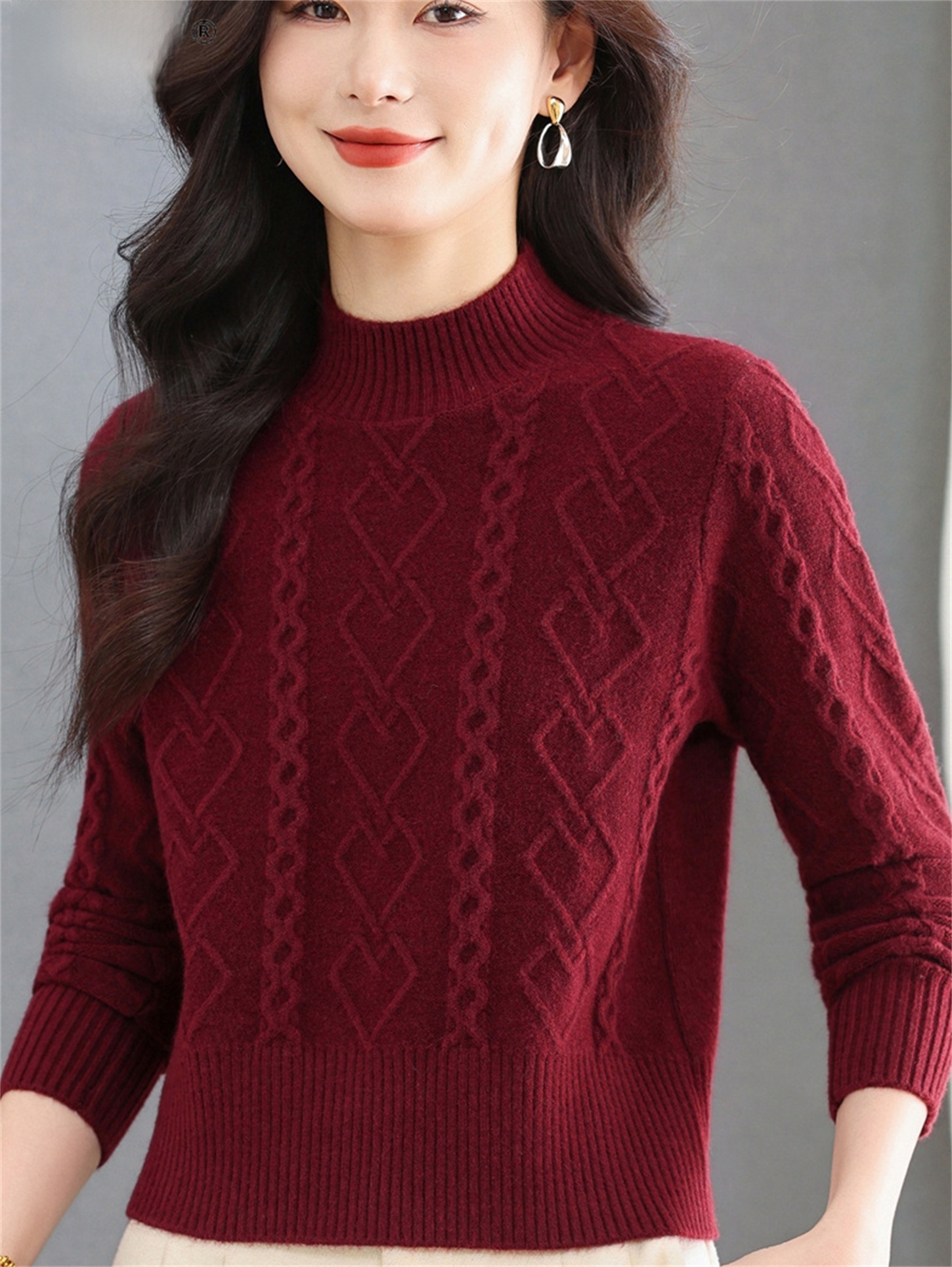 Women Fashion Over 60 - Fashionable Knitted Woolen Sweater Loose Fit