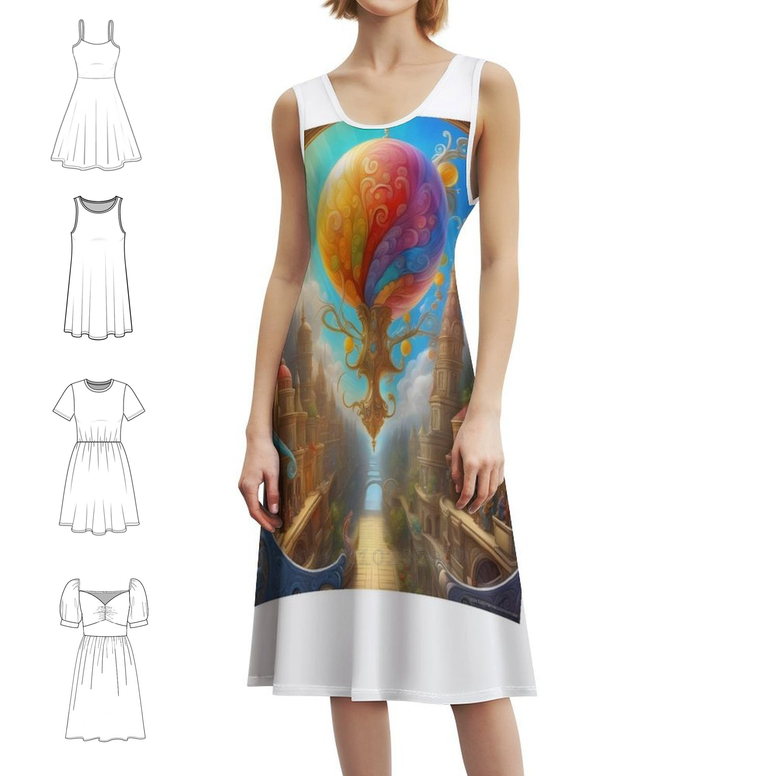 Smocked Dress Women - Painting Of Hope Floral Smock Dress