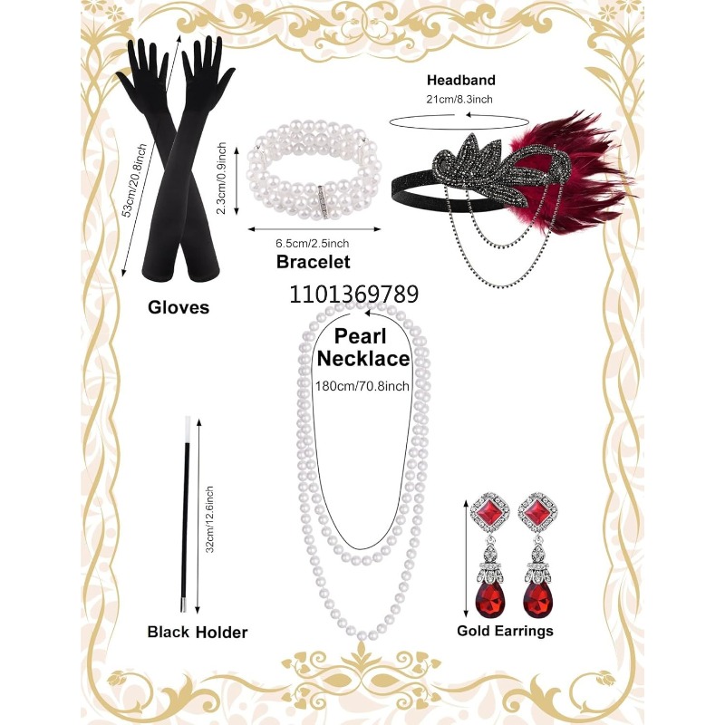 6 Pcs 1920s Flapper Accessorie - Women'S Fashion Roaring 20S のレビューと価格