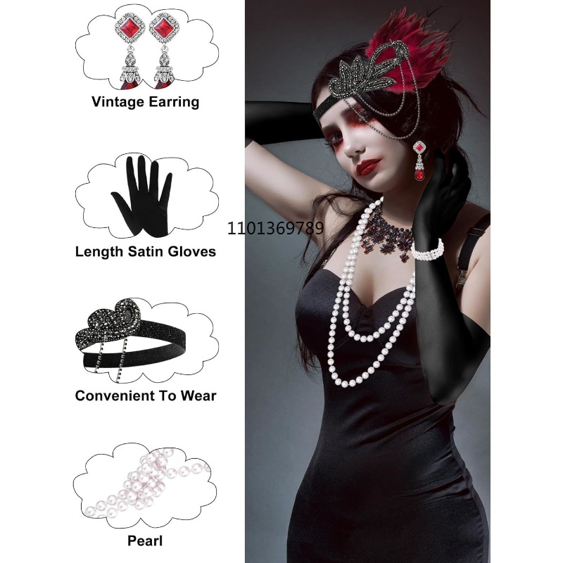 6 Pcs 1920s Flapper Accessorie - Women'S Fashion Roaring 20S のレビューと価格
