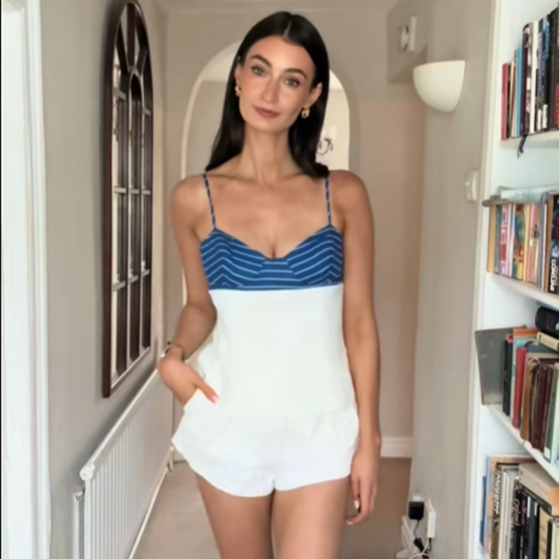 HXAO Bow Stripe Women's Skirt  - Corset Top Boned のレビューと価格