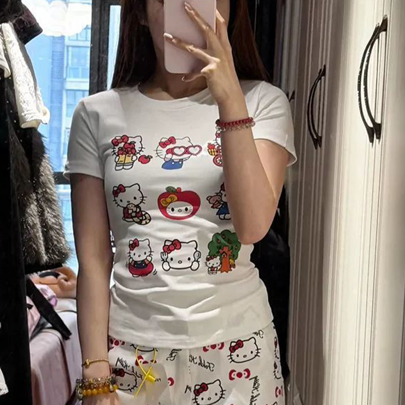 Cartoon Hello Kitty Summer Sho - Women'S Fashion From The 60S のレビューと価格
