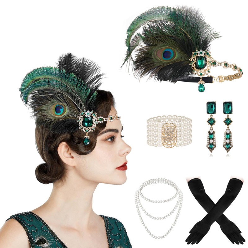 Flapper Accessories Set 1920s  - Women'S Fashion Roaring 20S のレビューと価格