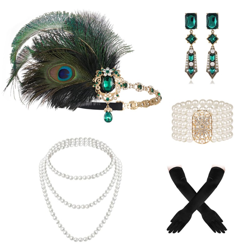 Flapper Accessories Set 1920s  - Women'S Fashion Roaring 20S のレビューと価格