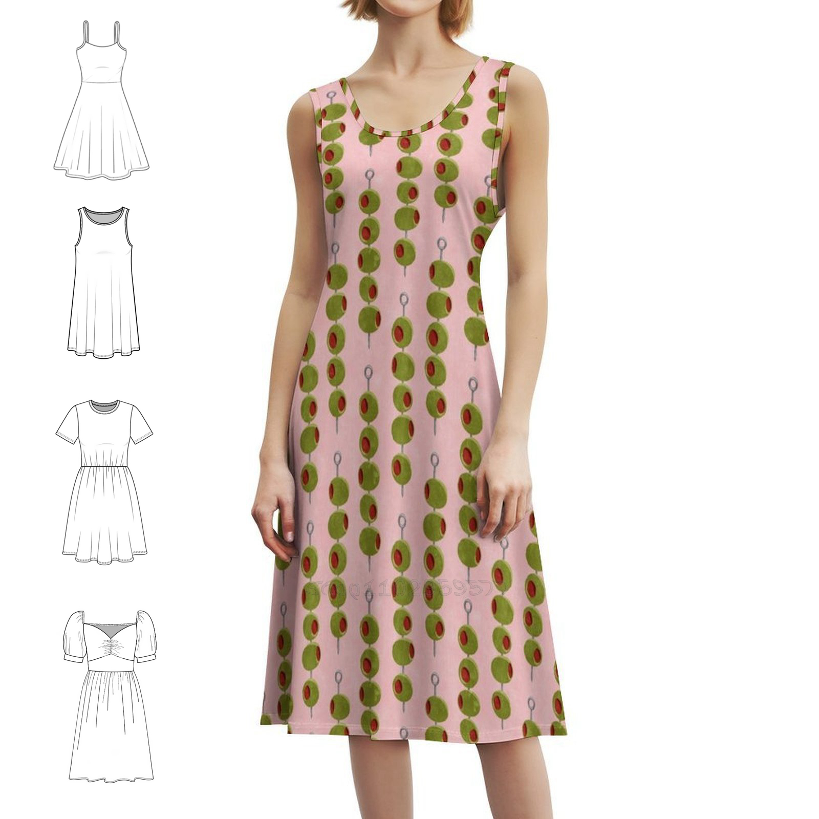 Cocktail Olives-Olives On A St - Smocked Dress Women のレビューと価格