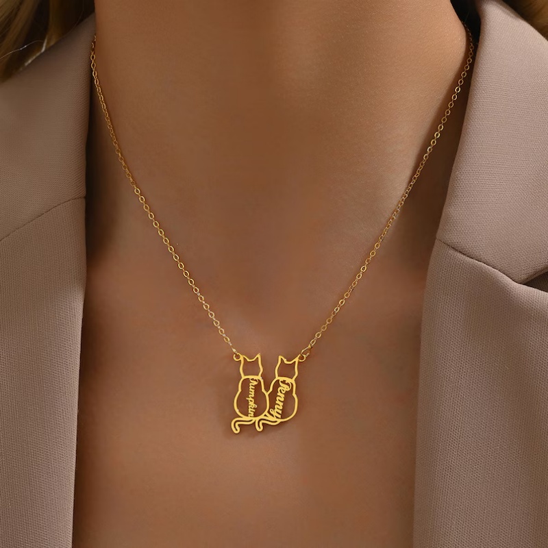 Personalized Cat Name Necklace - Xl Women'S Fashion のレビューと価格