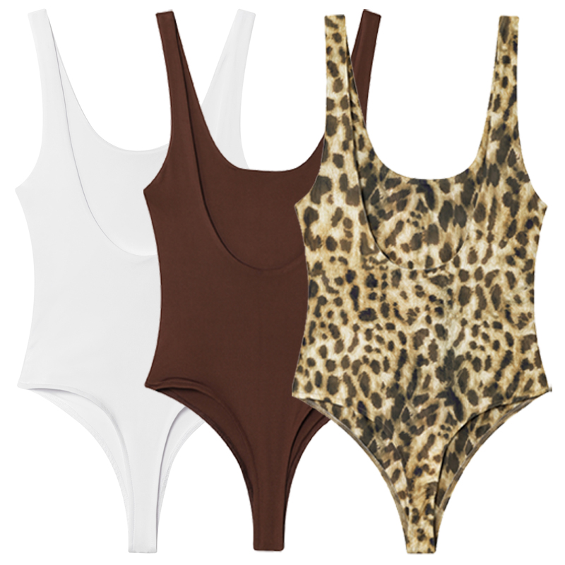 HXAO Leopard Slip Bodysuit Wom - Corset Top Boned のレビューと価格