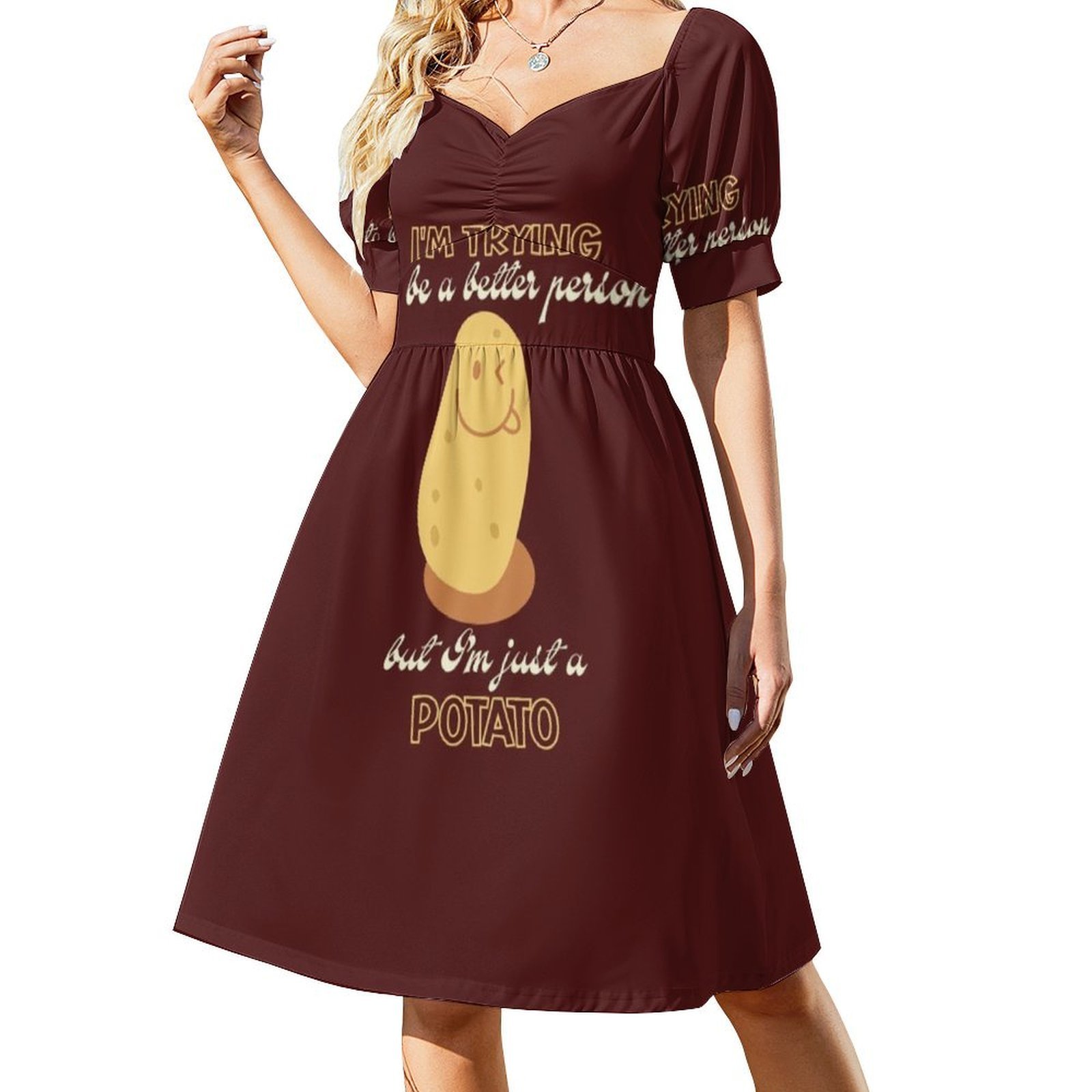 Im Trying To Be A Better Perso - Smocked Dress Women のレビューと価格