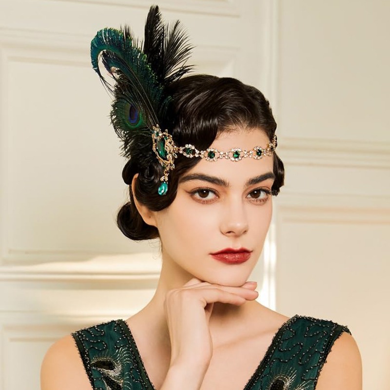 1920s Flapper Peacock Feather  - Women'S Fashion Roaring 20S のレビューと価格