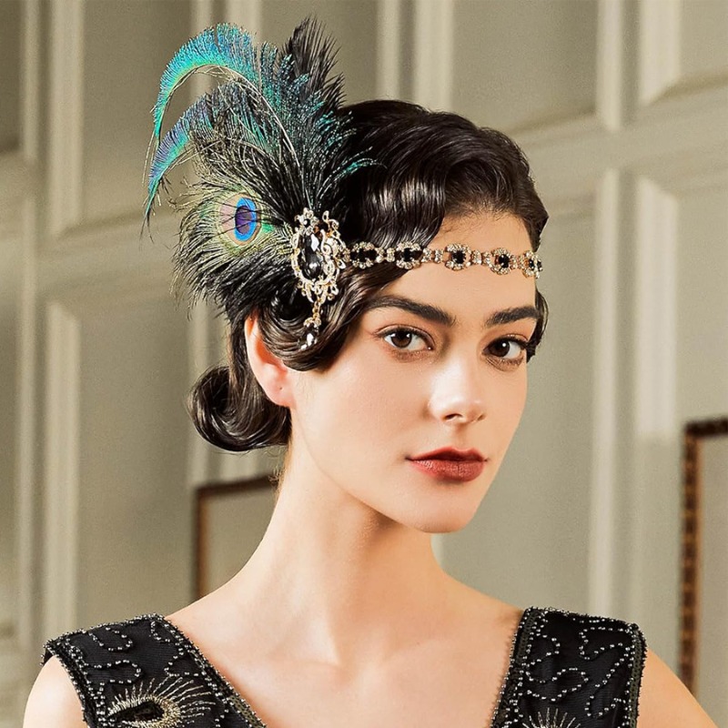 1920s Flapper Peacock Feather  - Women'S Fashion Roaring 20S のレビューと価格