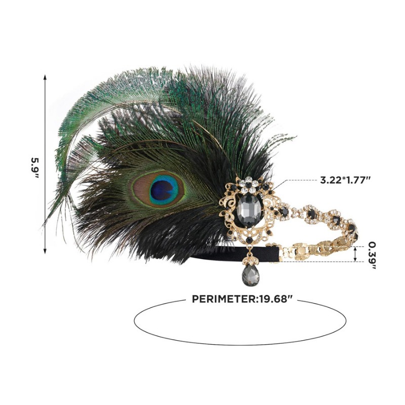 1920s Flapper Peacock Feather  - Women'S Fashion Roaring 20S のレビューと価格