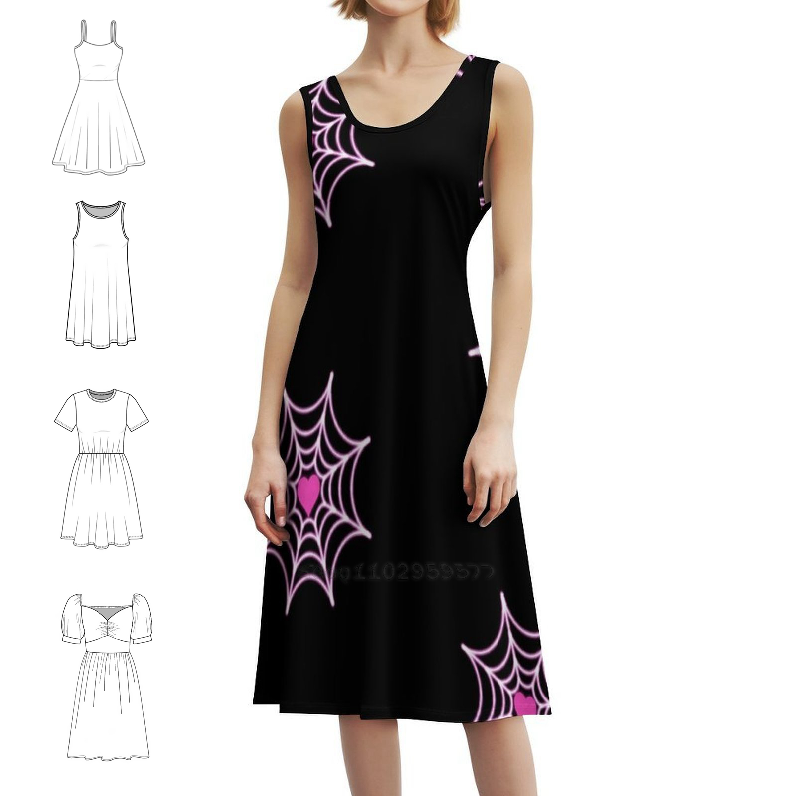 Spidey Pink Web Spider Ghost W - Smocked Dress Women のレビューと価格