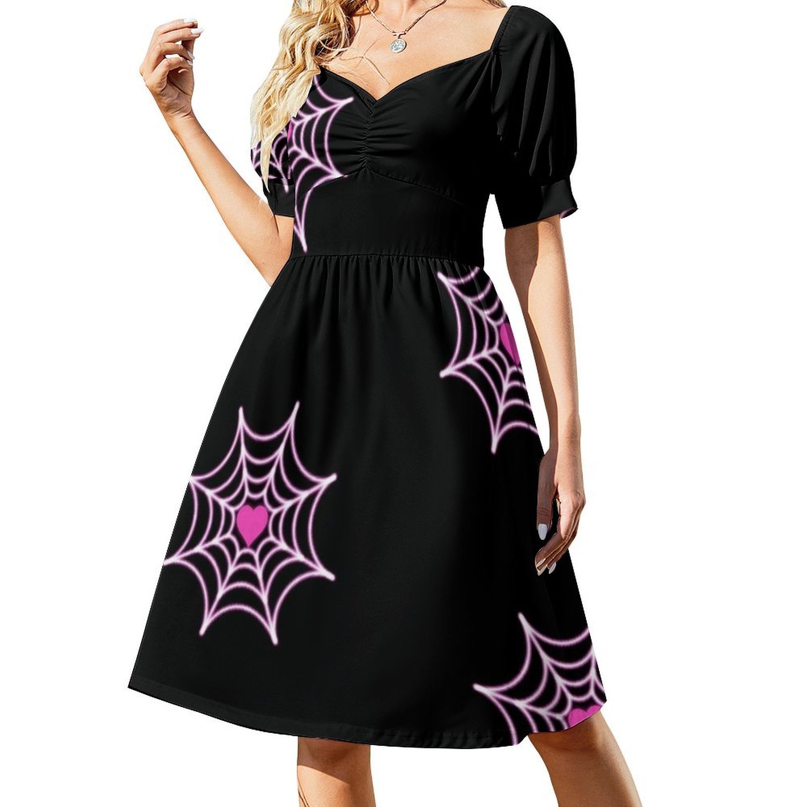 Spidey Pink Web Spider Ghost W - Smocked Dress Women のレビューと価格