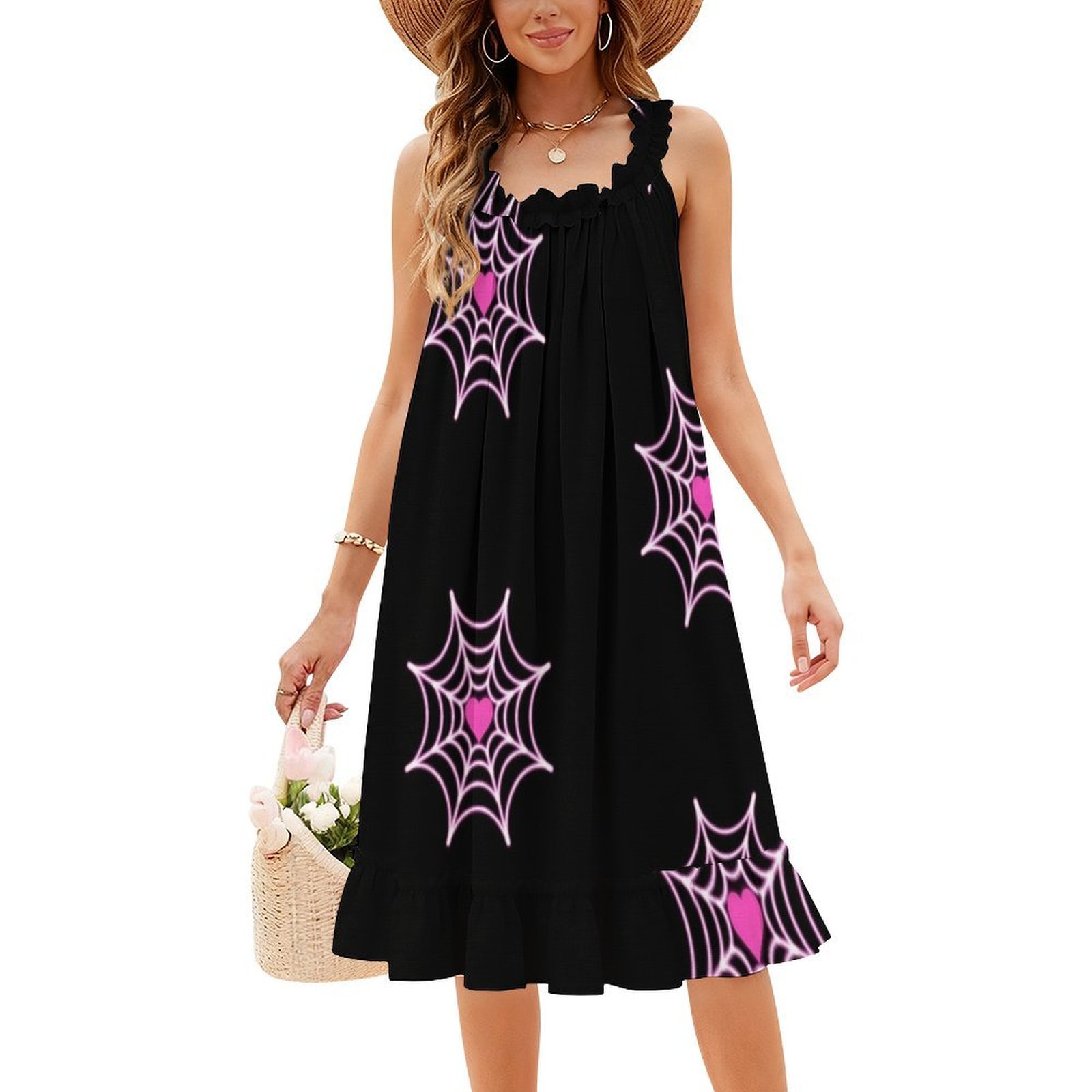 Spidey Pink Web Spider Ghost W - Smocked Dress Women のレビューと価格
