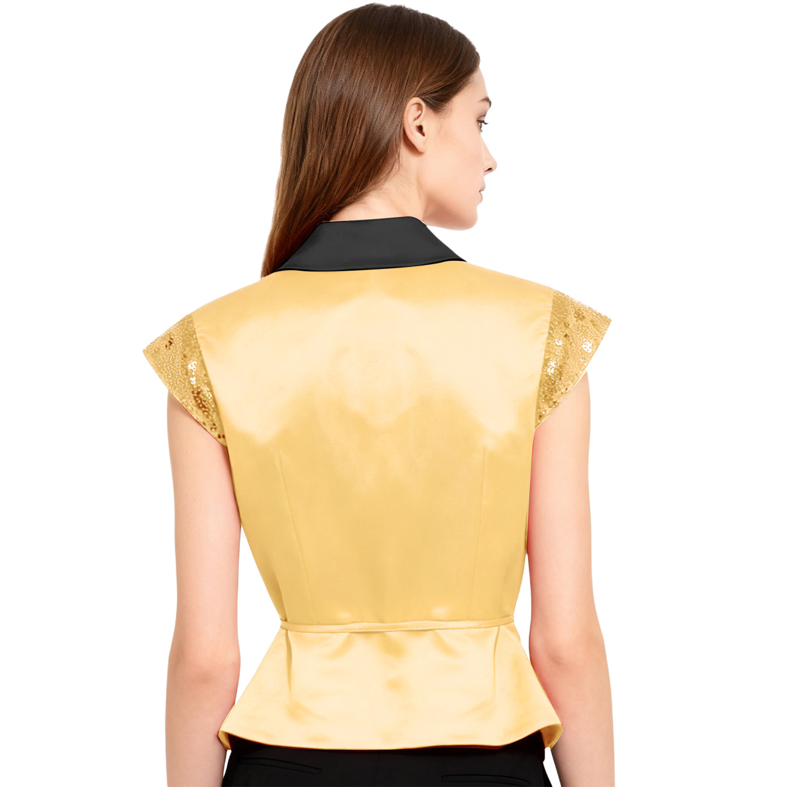 Women Sequin Vest V-neck Label - Women'S Fashion Labels のレビューと価格