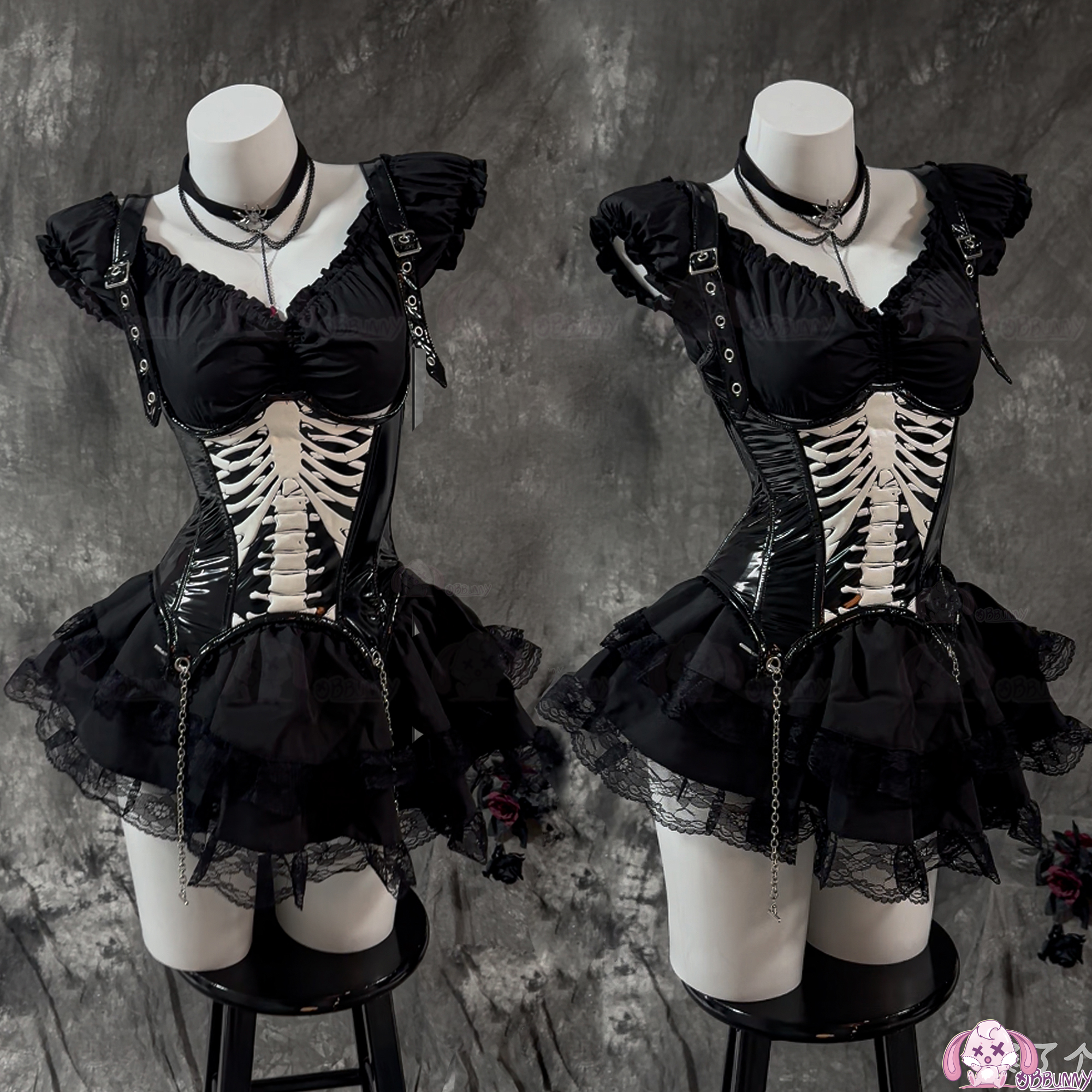 Halloween Gothic Skull Short D - Corset Top Boned のレビューと価格