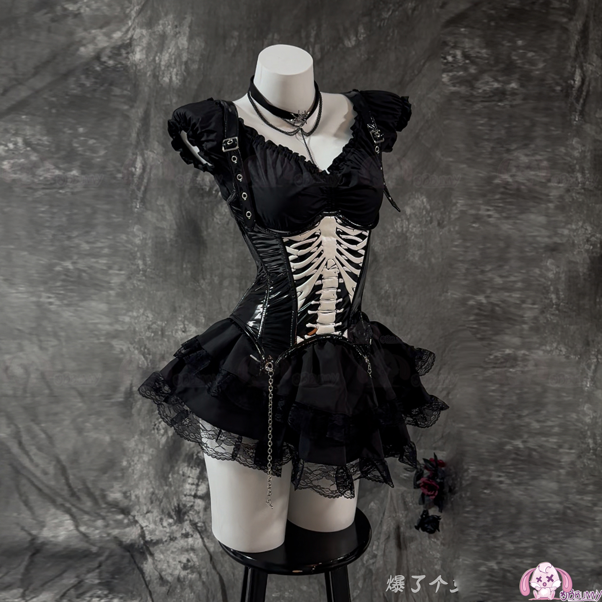 Halloween Gothic Skull Short D - Corset Top Boned のレビューと価格