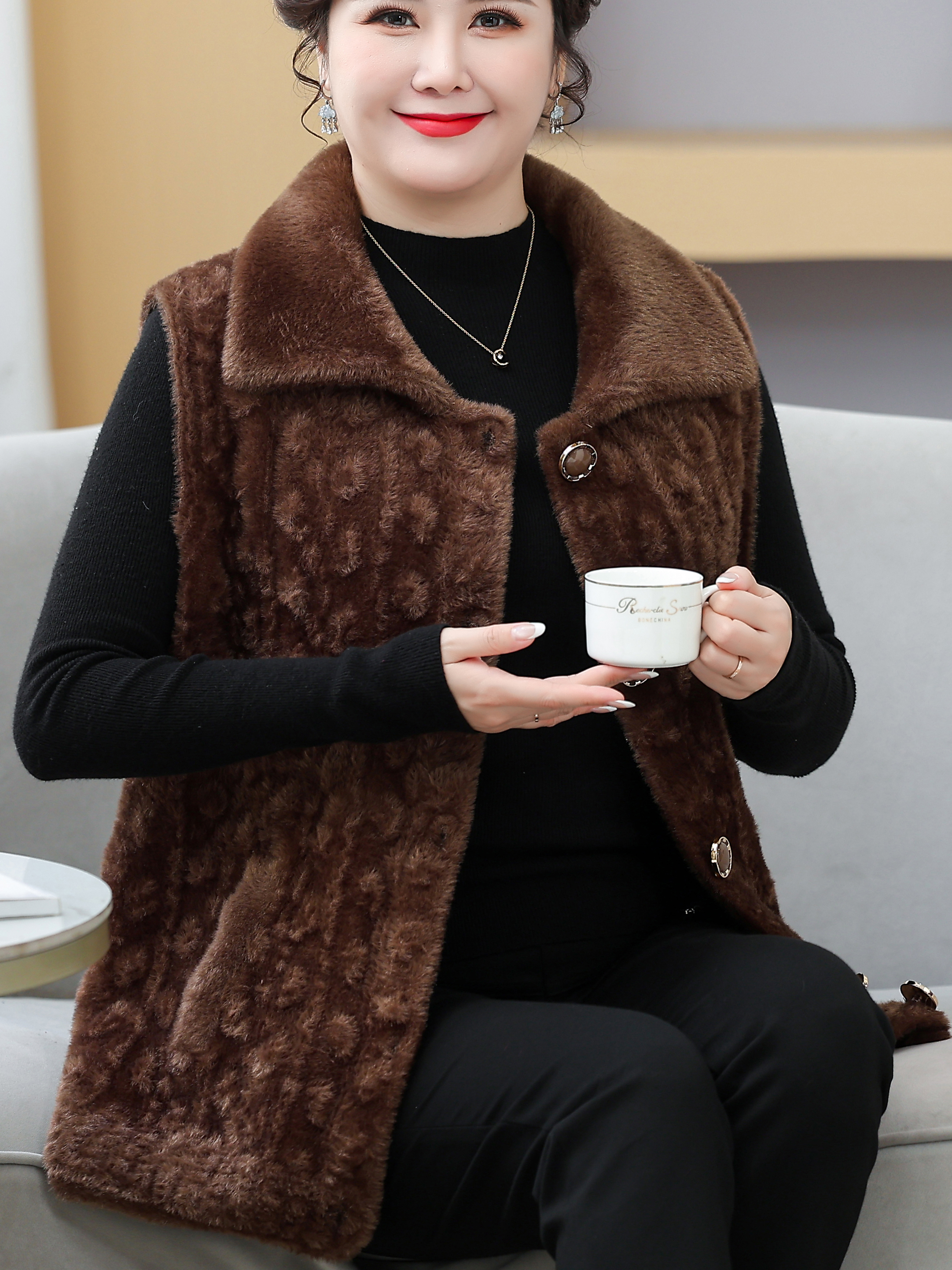 Thickened Woolen Coat for Midd - Women Fashion Over 60 のレビューと価格