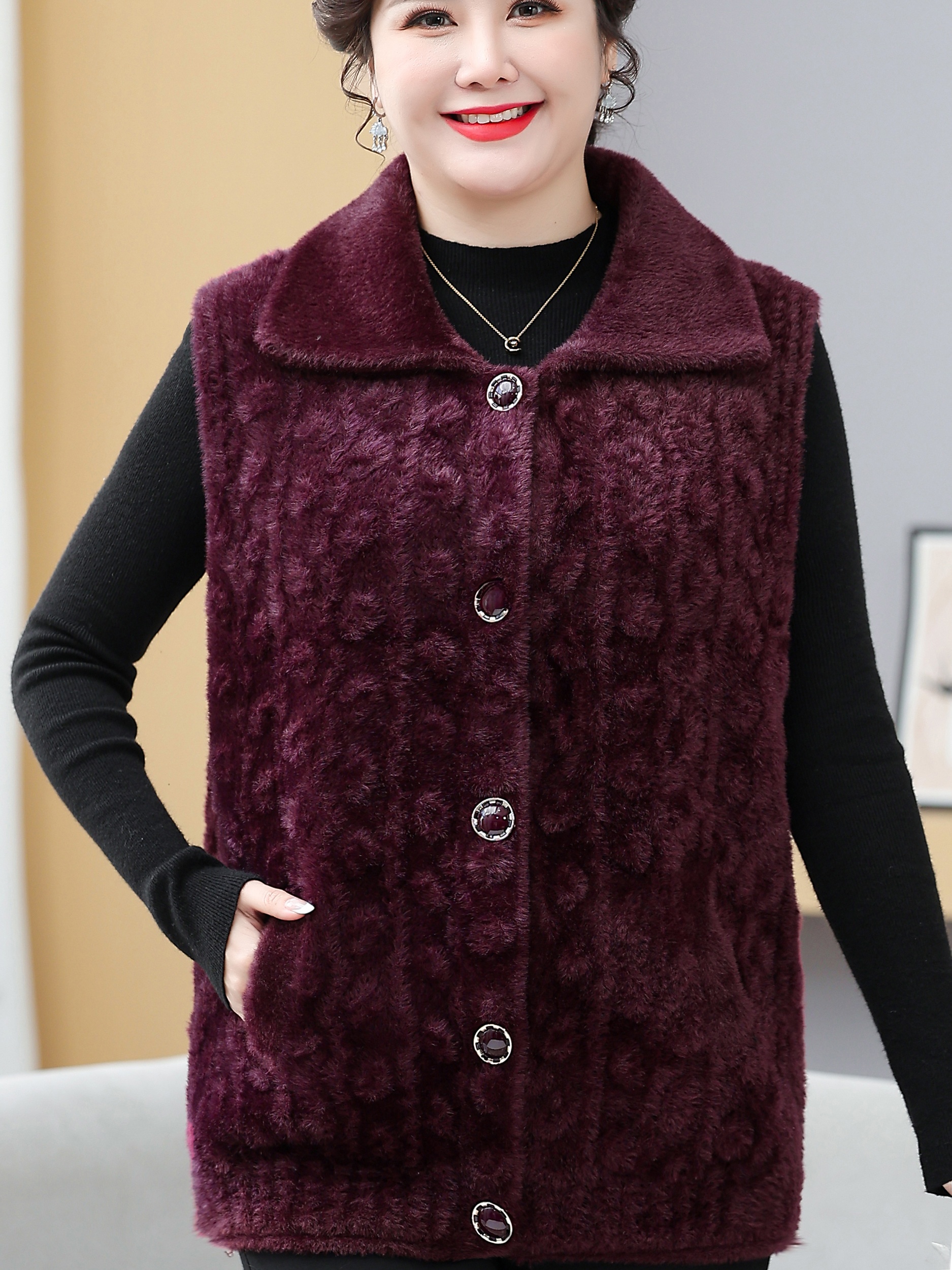 Thickened Woolen Coat for Midd - Women Fashion Over 60 のレビューと価格