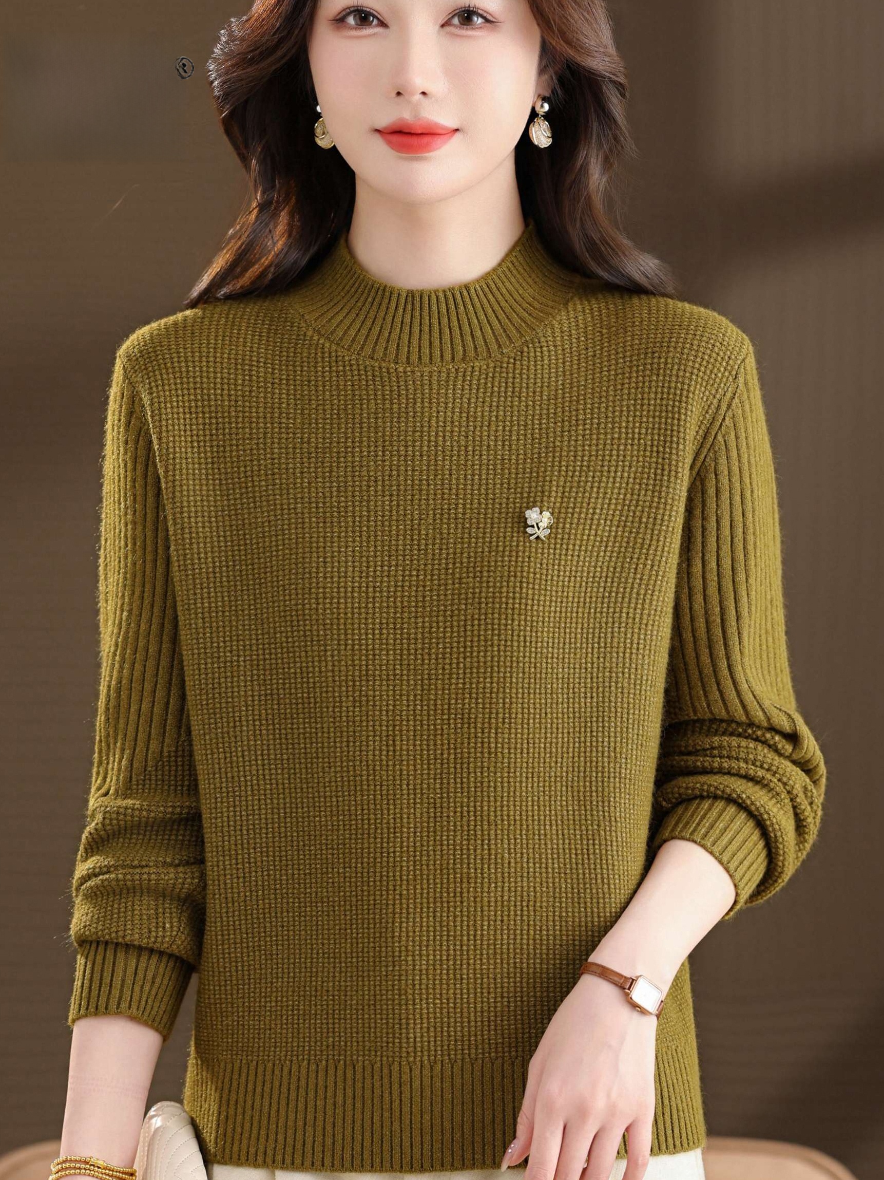 Warm Knitted Base Layer Shirt  - Women Fashion Over 60 のレビューと価格