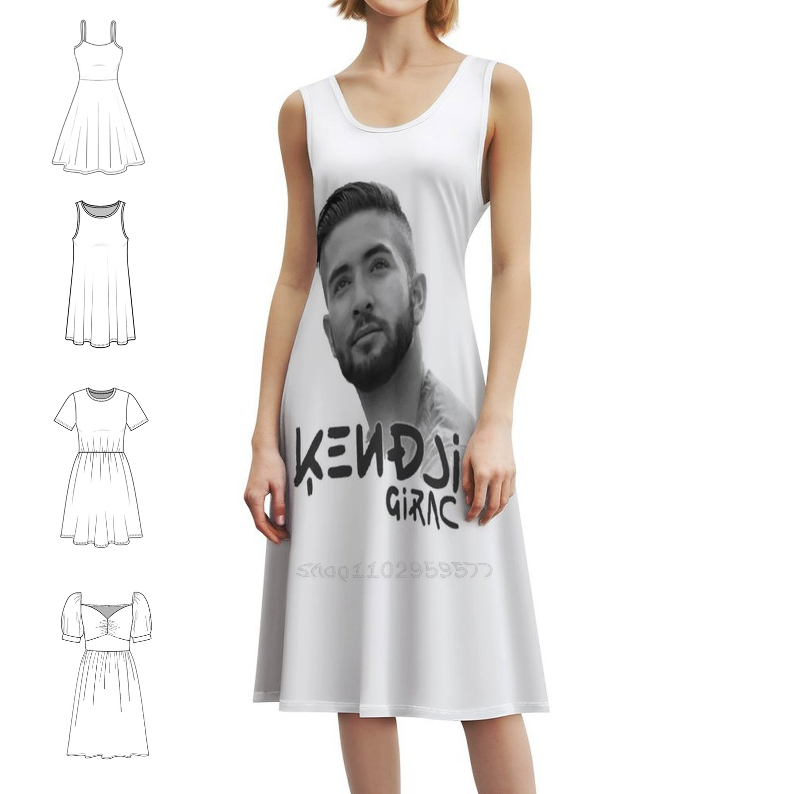 Kendji Girac Portrait Floral S - Smocked Dress Women のレビューと価格