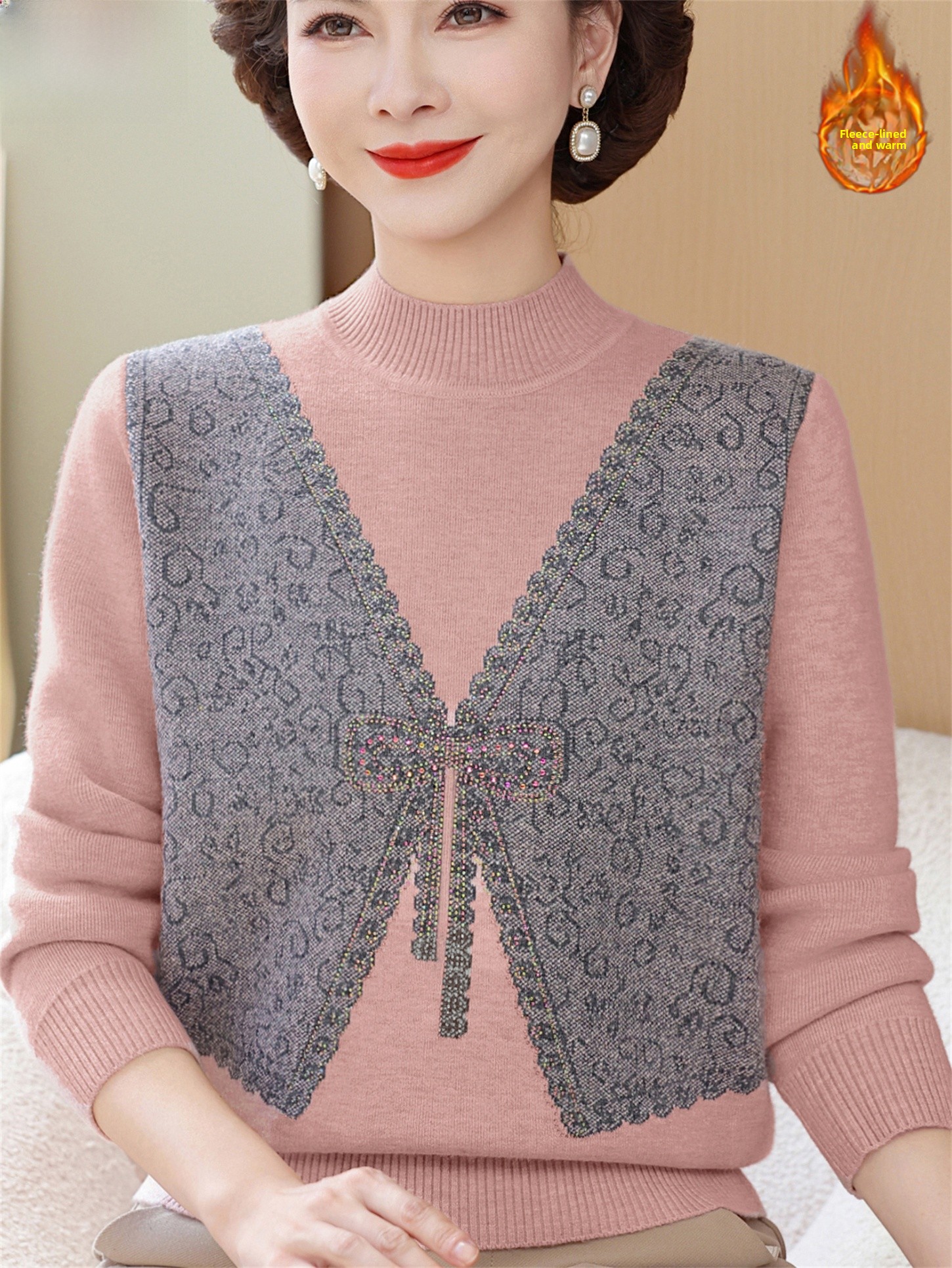Thickened Fleece Winter Knitte - Women Fashion Over 60 のレビューと価格