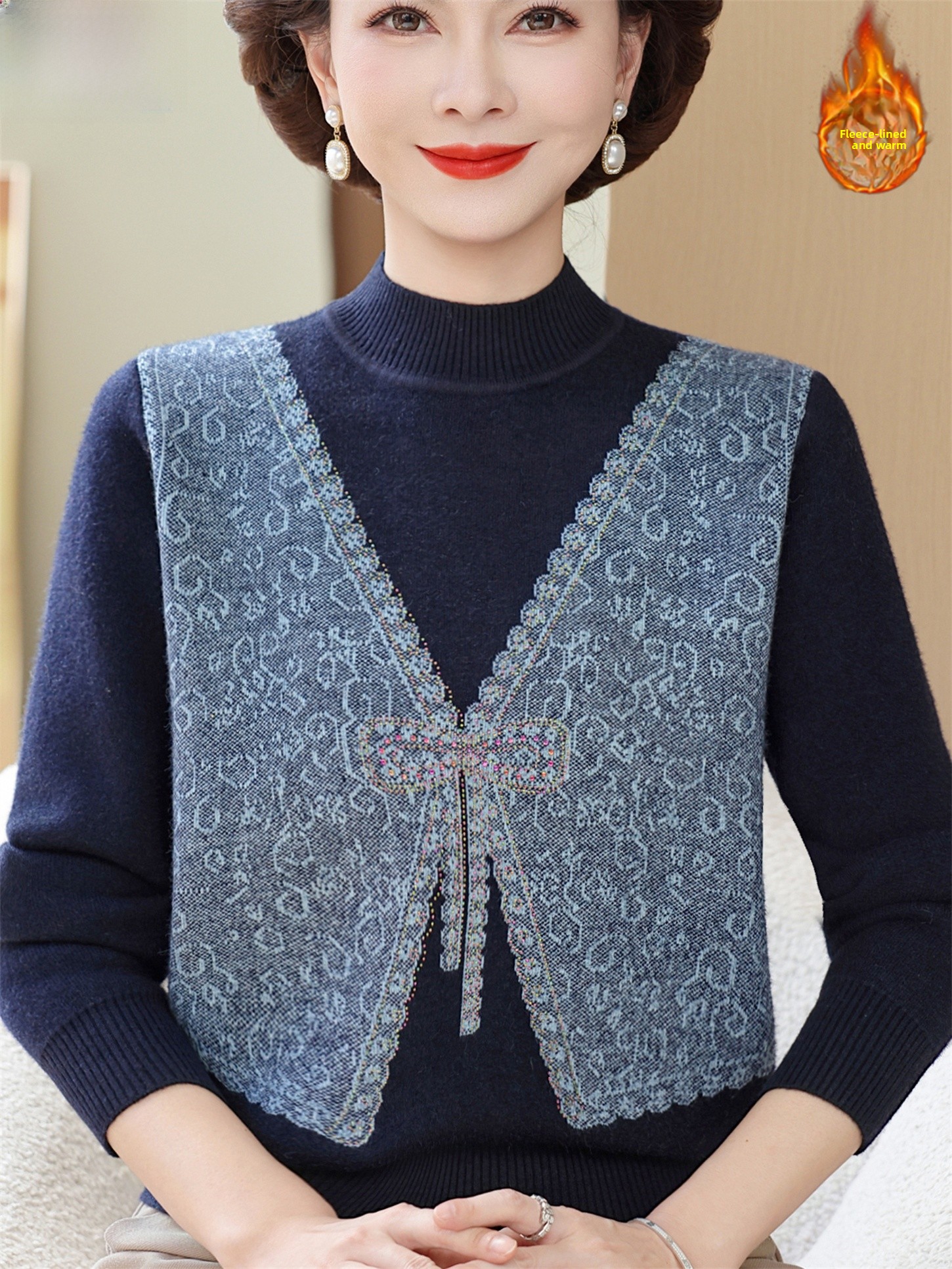 Thickened Fleece Winter Knitte - Women Fashion Over 60 のレビューと価格