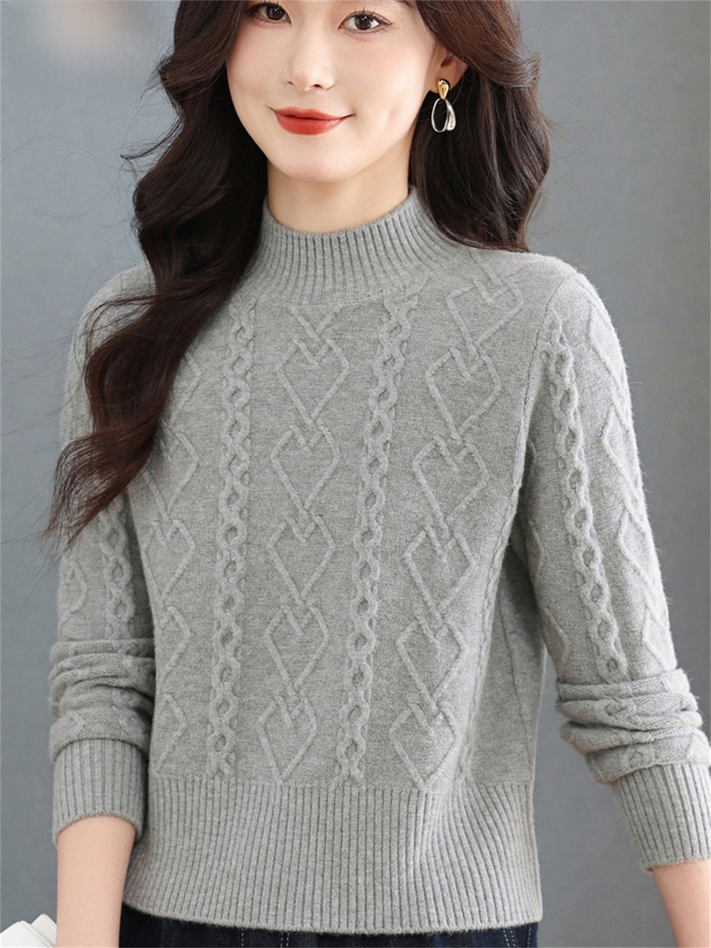 Fashionable Knitted Woolen Swe - Women Fashion Over 60 のレビューと価格