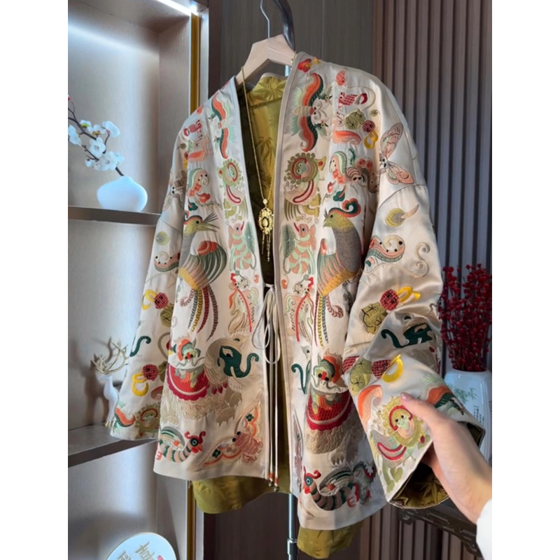 New Chinese Style Kimono Cardi - Women Fashion Jackets のレビューと価格