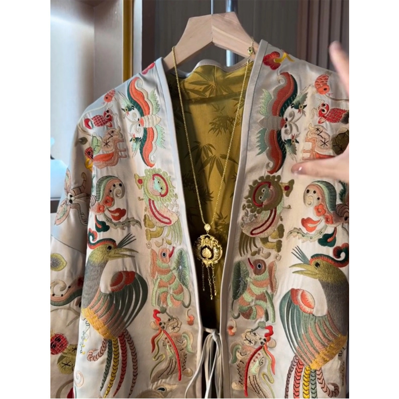 New Chinese Style Kimono Cardi - Women Fashion Jackets のレビューと価格
