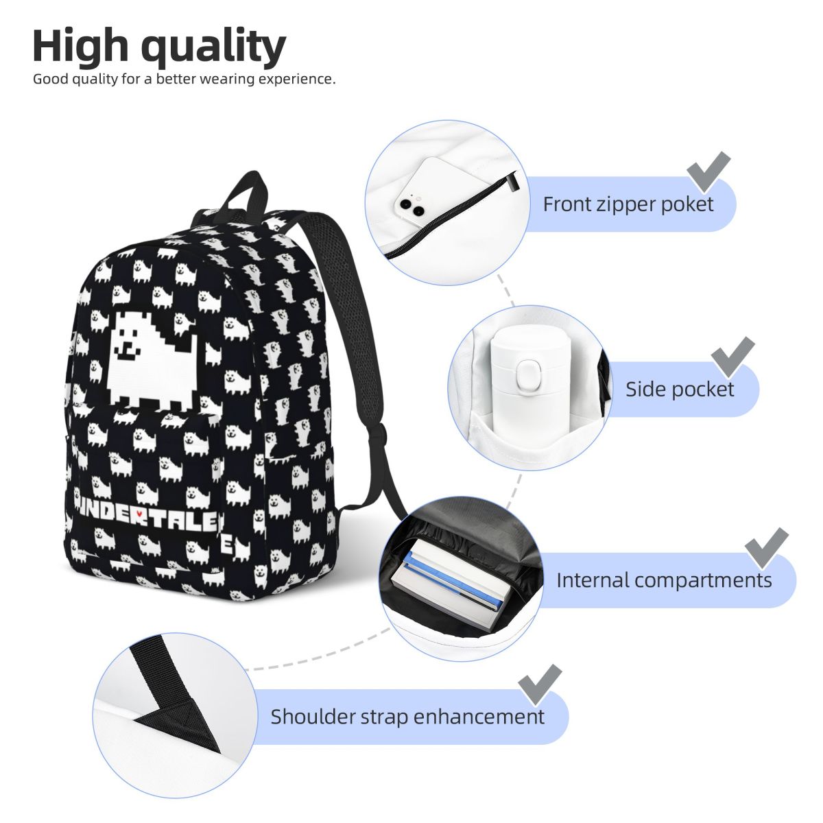 Undertale Annoying Dog Backpac - Women Fashion Video のレビューと価格