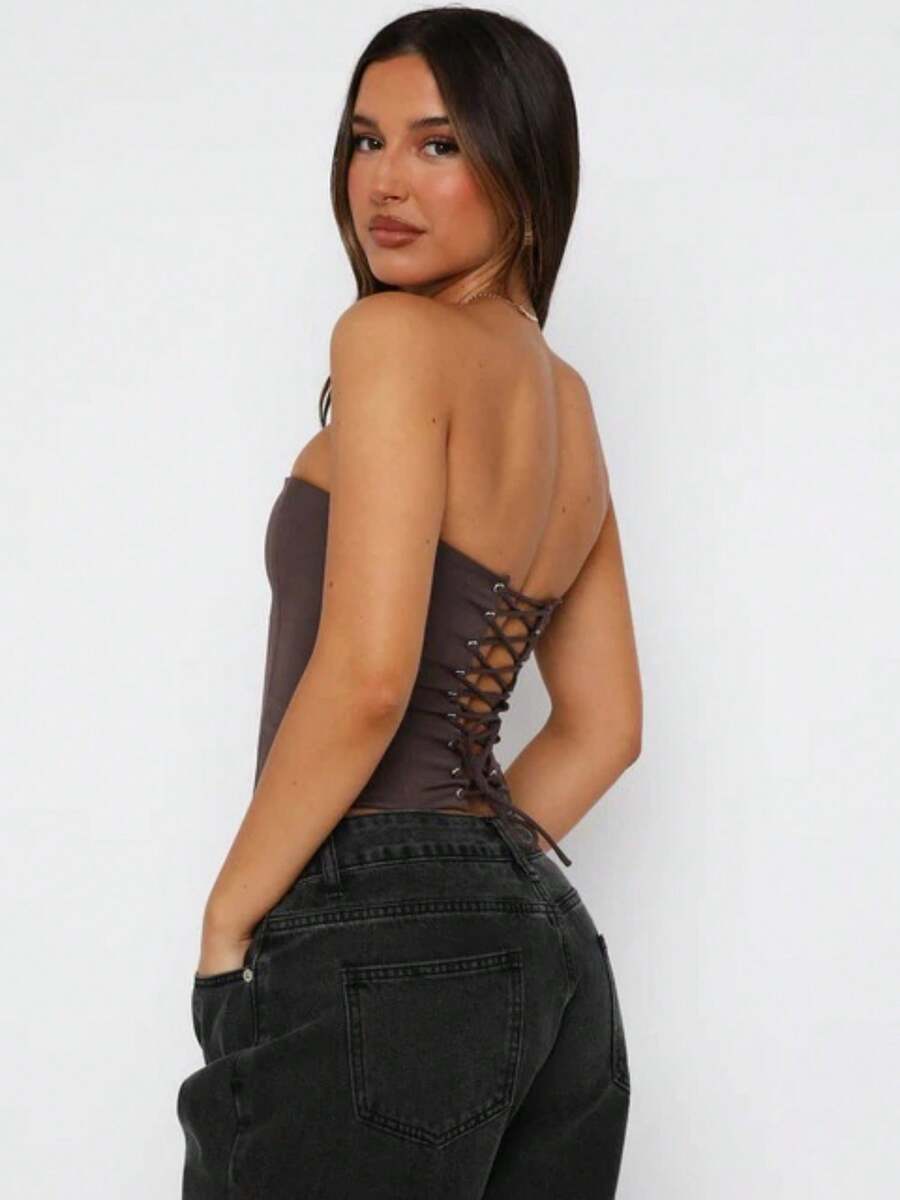 Women Strapless Bustier Corset - Corset Top Boned のレビューと価格
