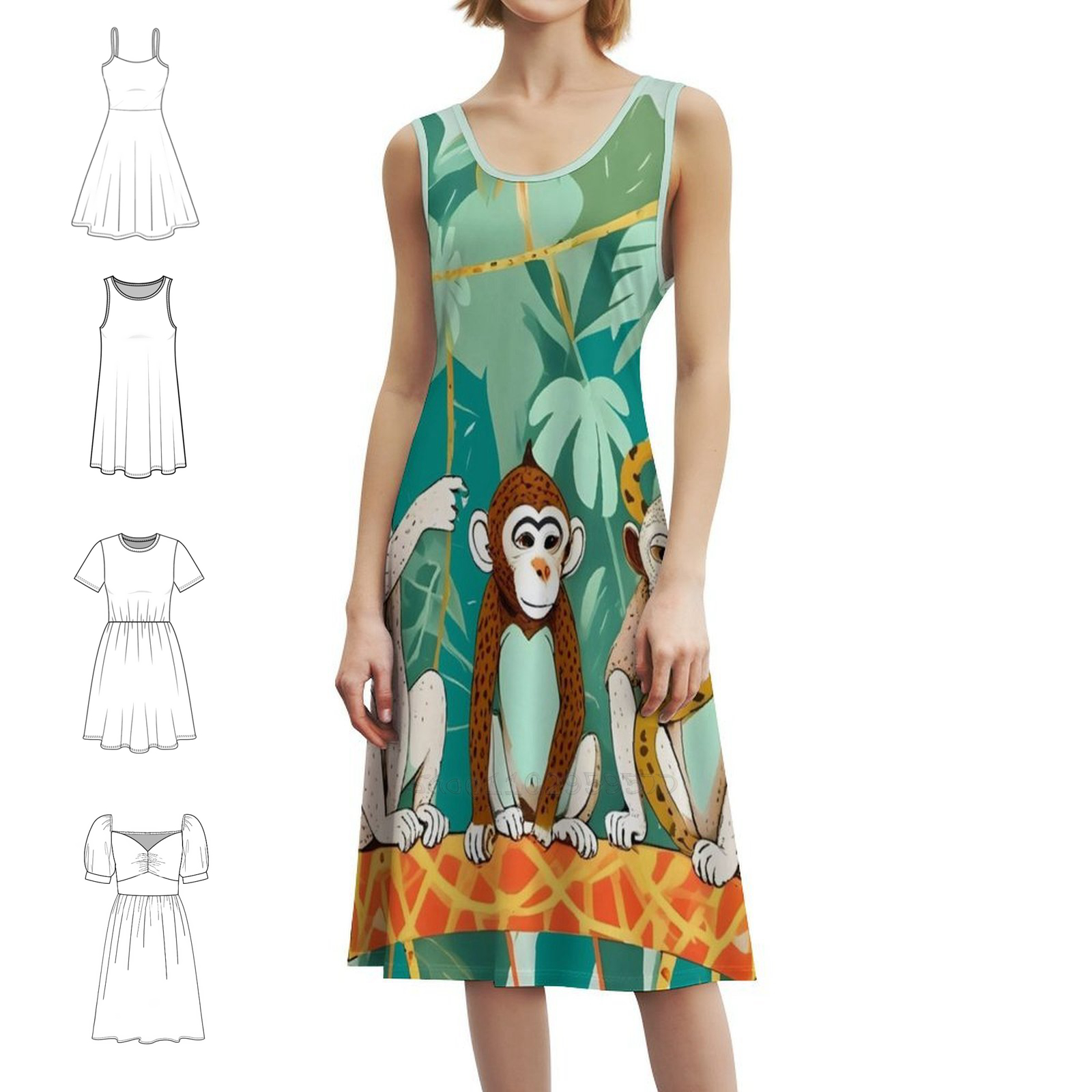 Play Date Monkeys Jungle Playi - Smocked Dress Women のレビューと価格