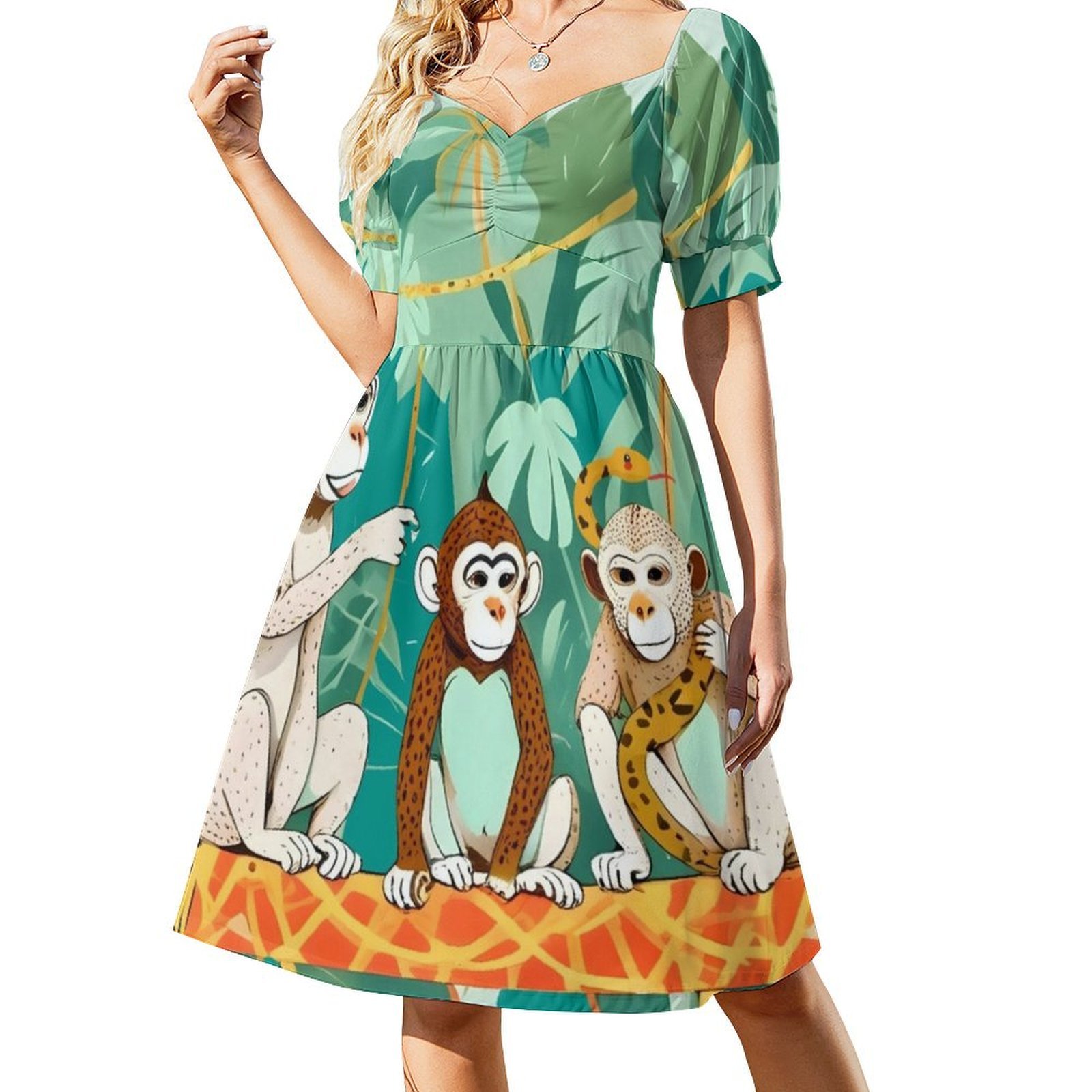 Play Date Monkeys Jungle Playi - Smocked Dress Women のレビューと価格