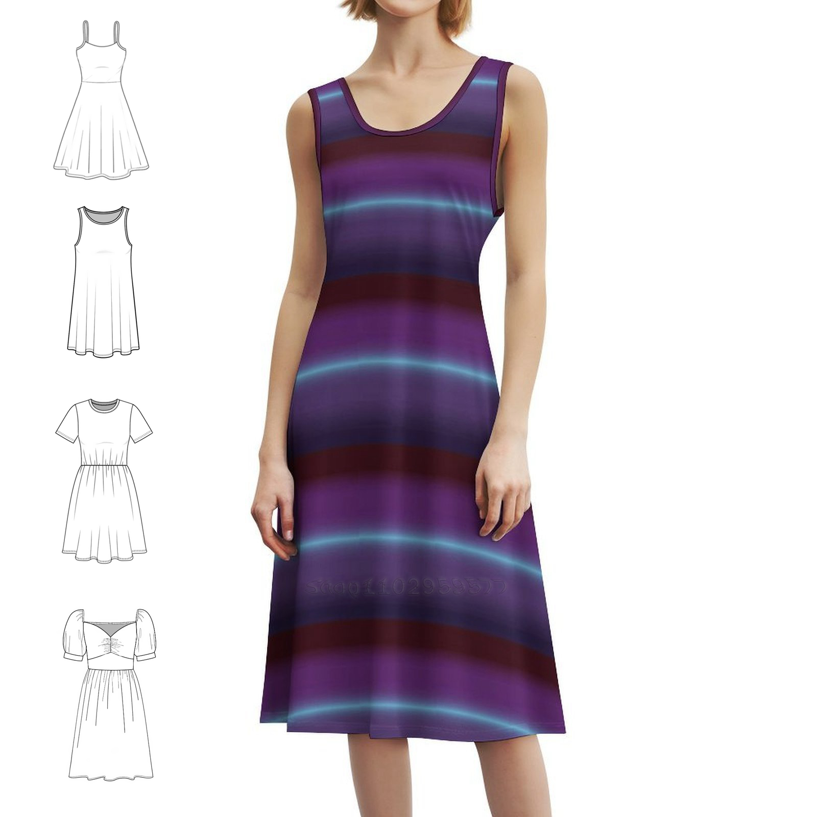 Gradient Floral Smock Dress Fo - Smocked Dress Women のレビューと価格