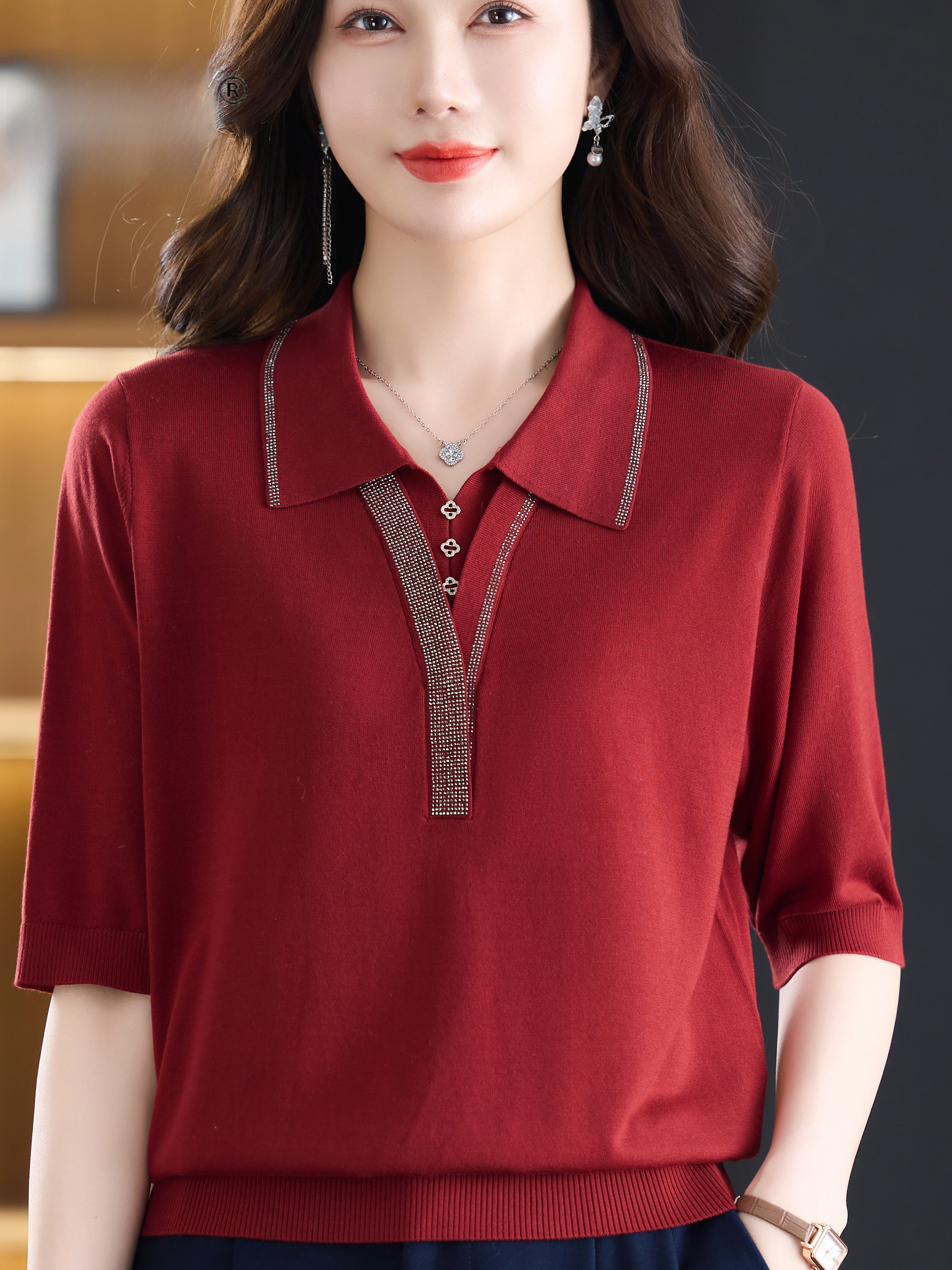 Fashionable V-Neck Short Sleev - Women Fashion Over 60 のレビューと価格