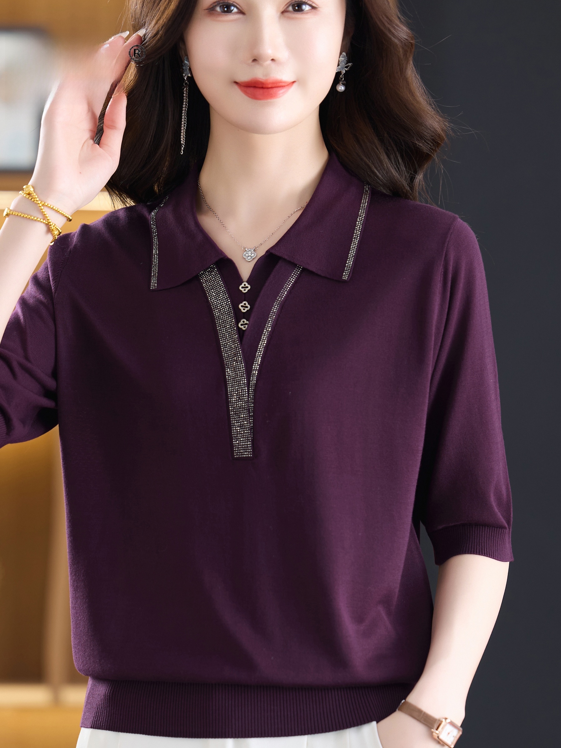 Fashionable V-Neck Short Sleev - Women Fashion Over 60 のレビューと価格