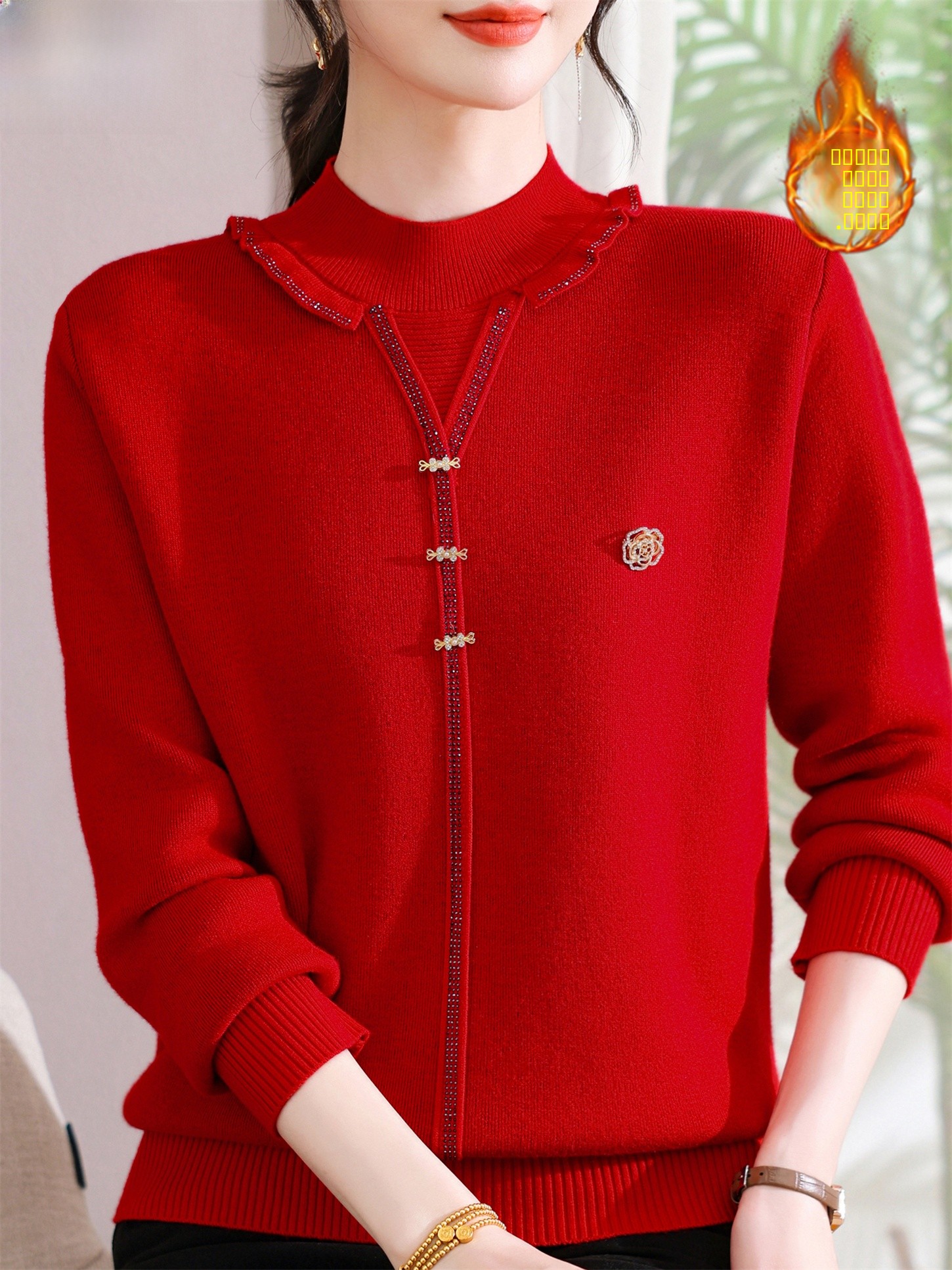 Thickened Fleece Knitted Sweat - Women Fashion Over 60 のレビューと価格
