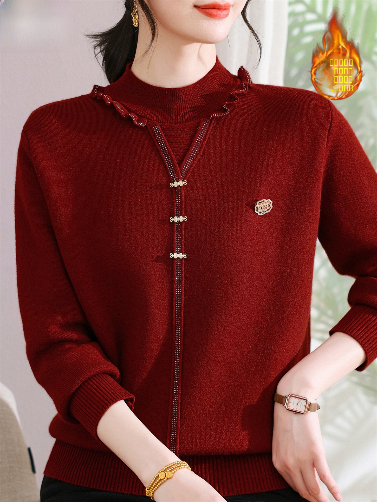 Thickened Fleece Knitted Sweat - Women Fashion Over 60 のレビューと価格
