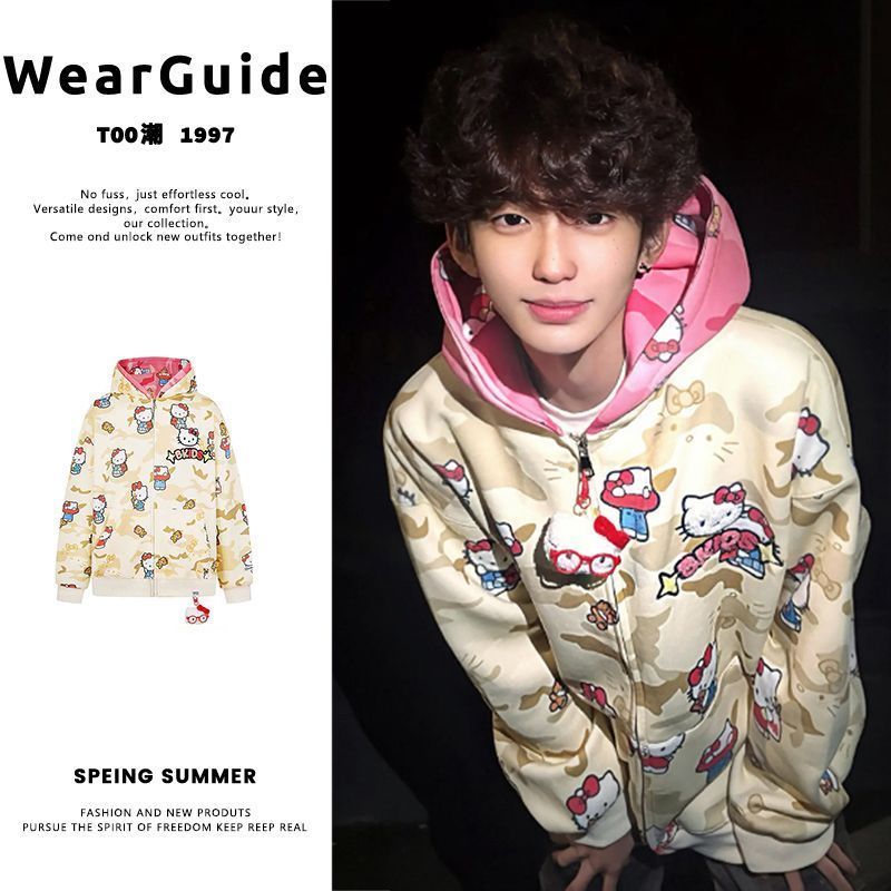 Ins New Hello Kitty Bapes Camo - Women Fashion Jackets のレビューと価格