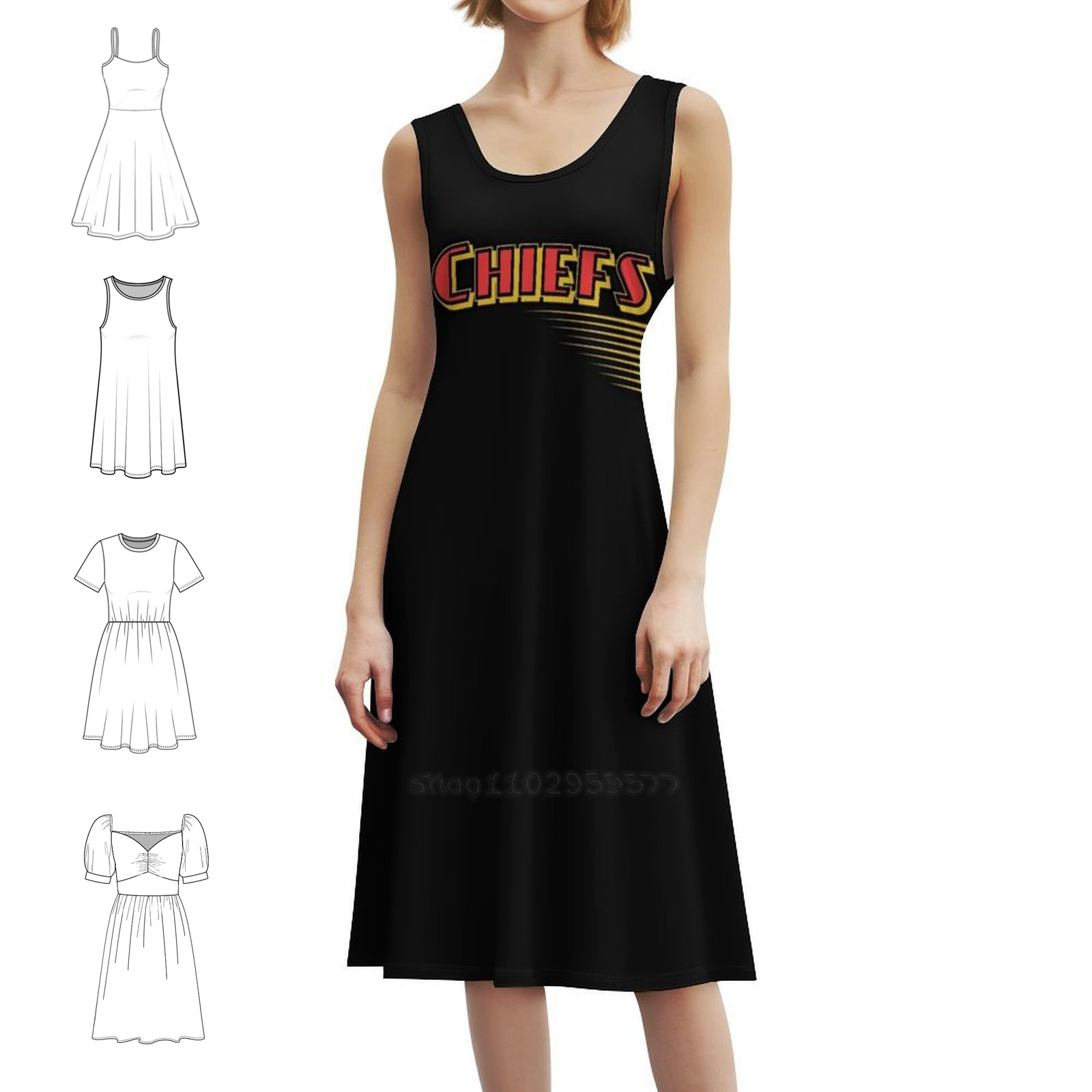Kc Chiefs Retro Graphic Red Ye - Smocked Dress Women のレビューと価格
