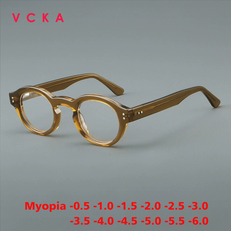 VCKA Fashion Acetate Round Myo - Women'S Fashion Glasses With Clear Lenses のレビューと価格