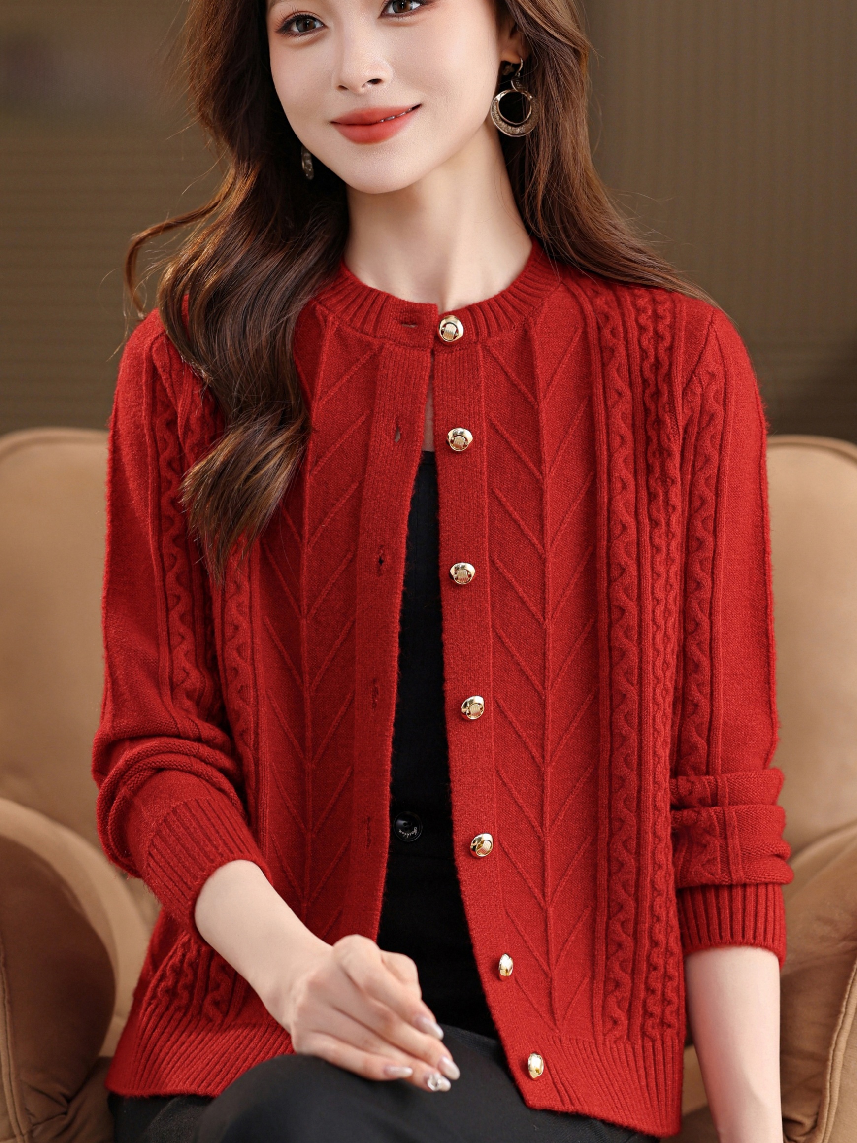 Thickened Knitted round Neck O - Women Fashion Over 60 のレビューと価格
