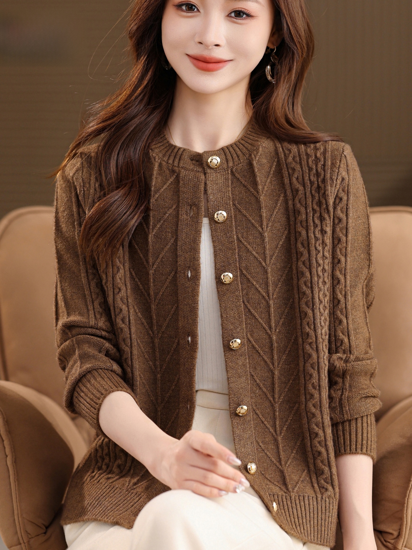 Thickened Knitted round Neck O - Women Fashion Over 60 のレビューと価格