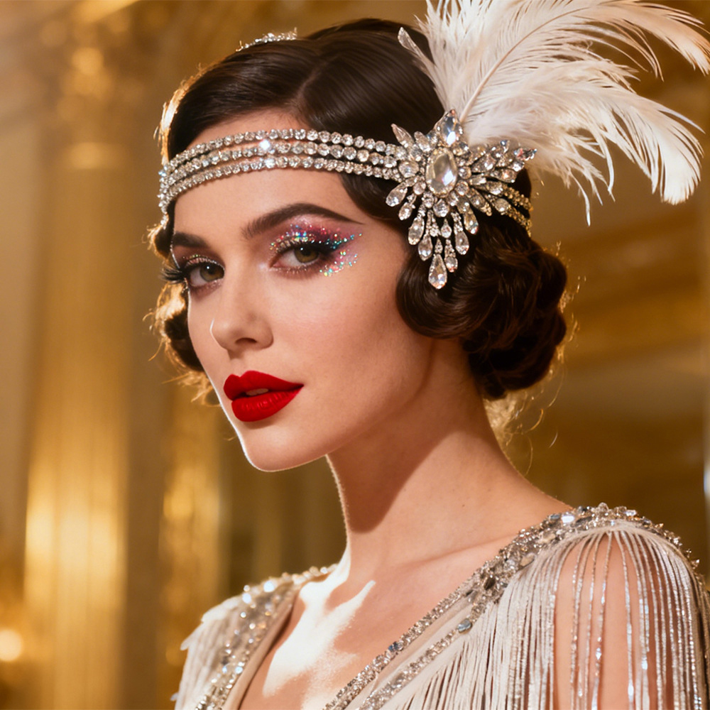 1920s Great Gatsby Feather Hea - Women'S Fashion Roaring 20S のレビューと価格