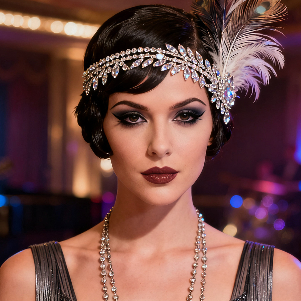 1920s Great Gatsby Feather Hea - Women'S Fashion Roaring 20S のレビューと価格