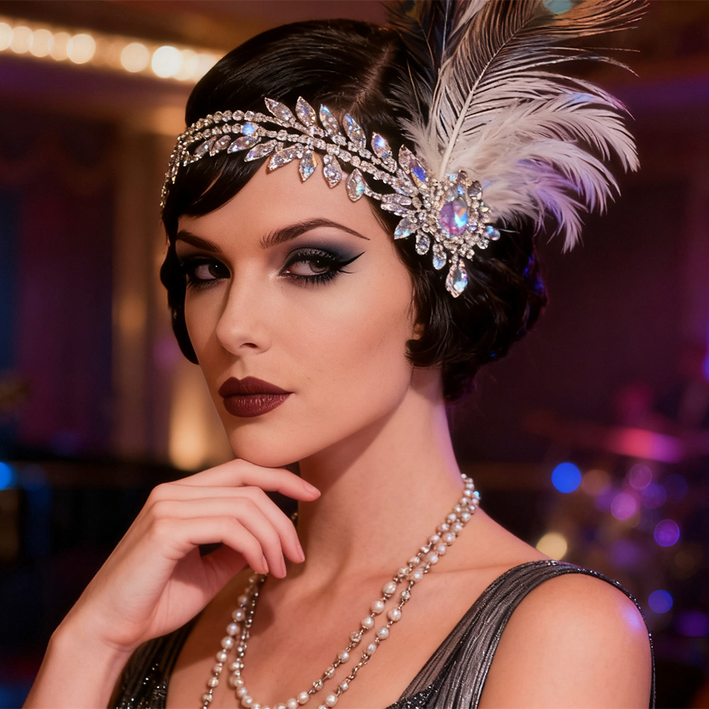 1920s Great Gatsby Feather Hea - Women'S Fashion Roaring 20S のレビューと価格
