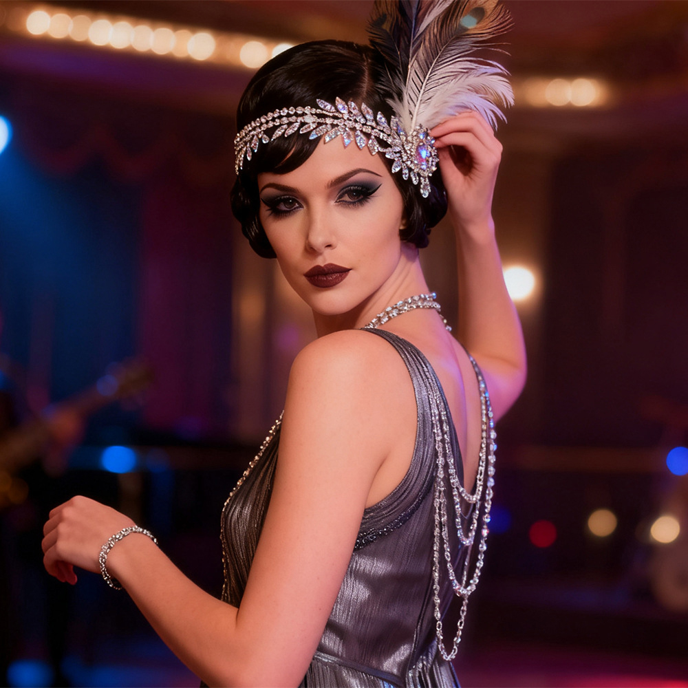 1920s Great Gatsby Feather Hea - Women'S Fashion Roaring 20S のレビューと価格