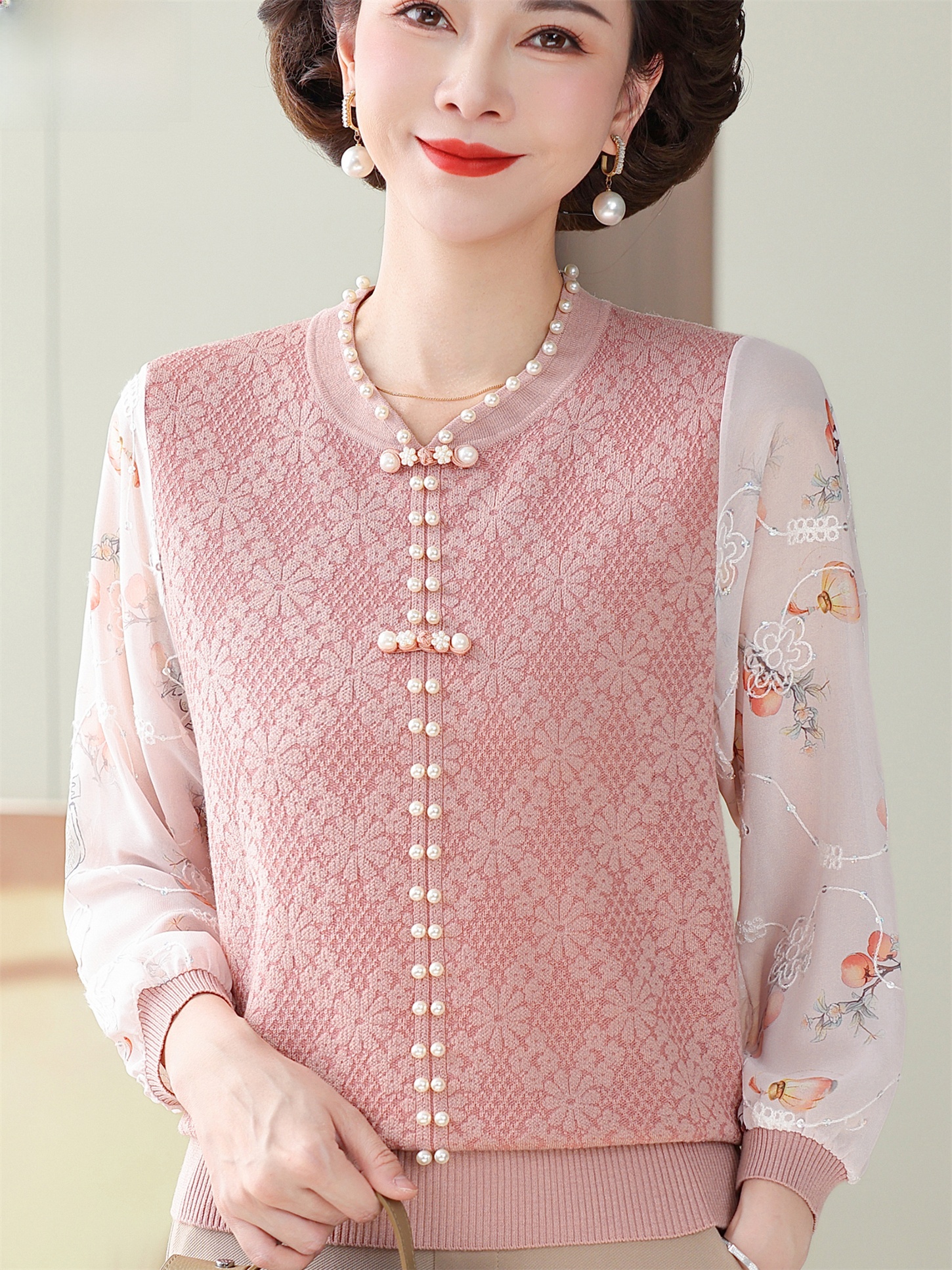 Ice Silk T-Shirt with Lace Sle - Women Fashion Over 60 のレビューと価格